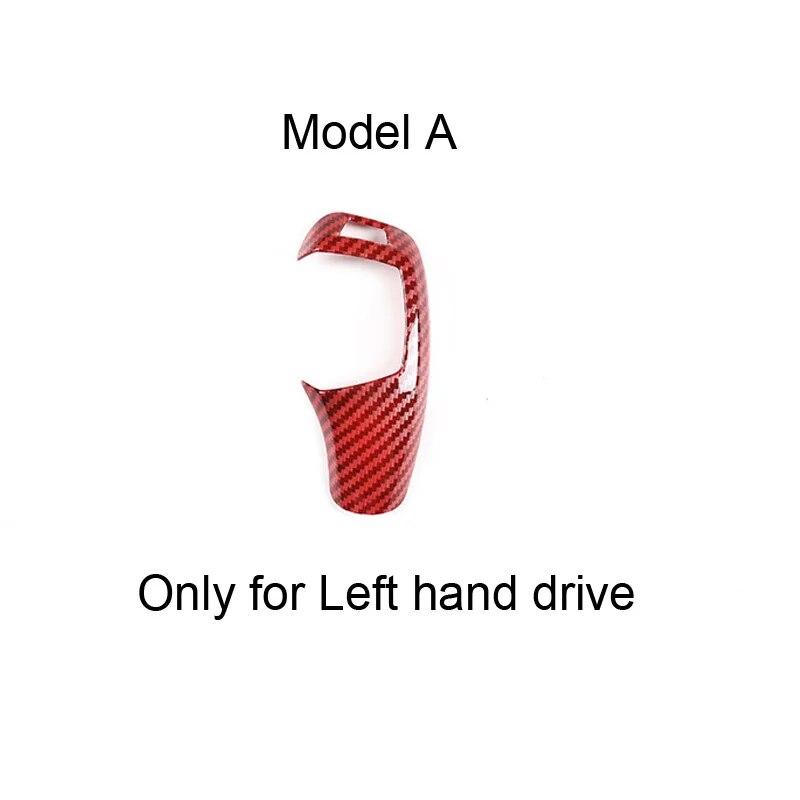 Car Interior Red Carbon Fiber ABS Gear Shift Handle Sleeve Button Cover Stickers For BMW F20 F30 F10 F32 F25 X5 F15 X6 F16 LHD