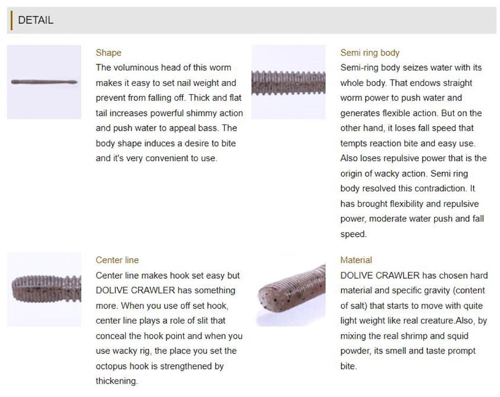 OSP Soft Lure Dolive Crawler 4.5 Inches W-004 (1531)