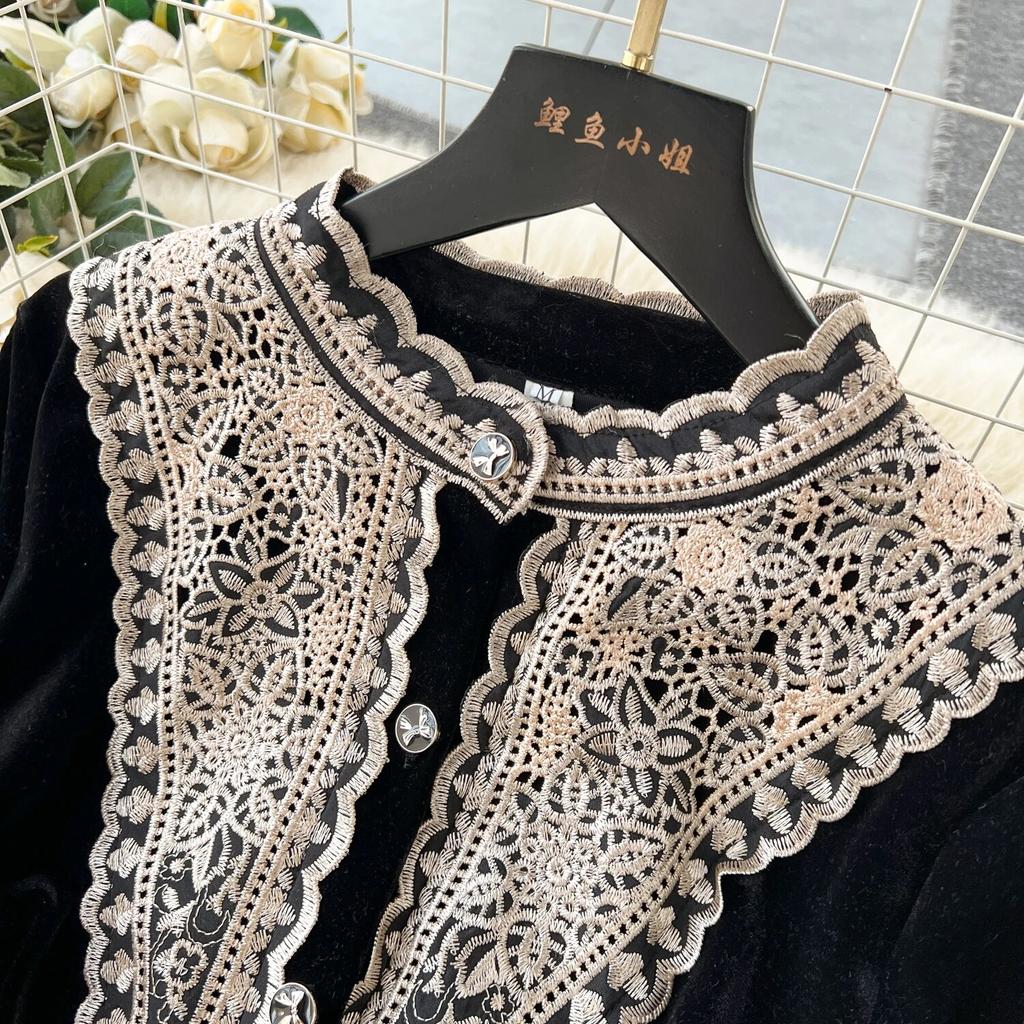 Solid Elegant Dress Women Winter Patchwork Lace Party Midi Dress Female Casual French Style Sweet Kawaii Korean Dress Women 2024