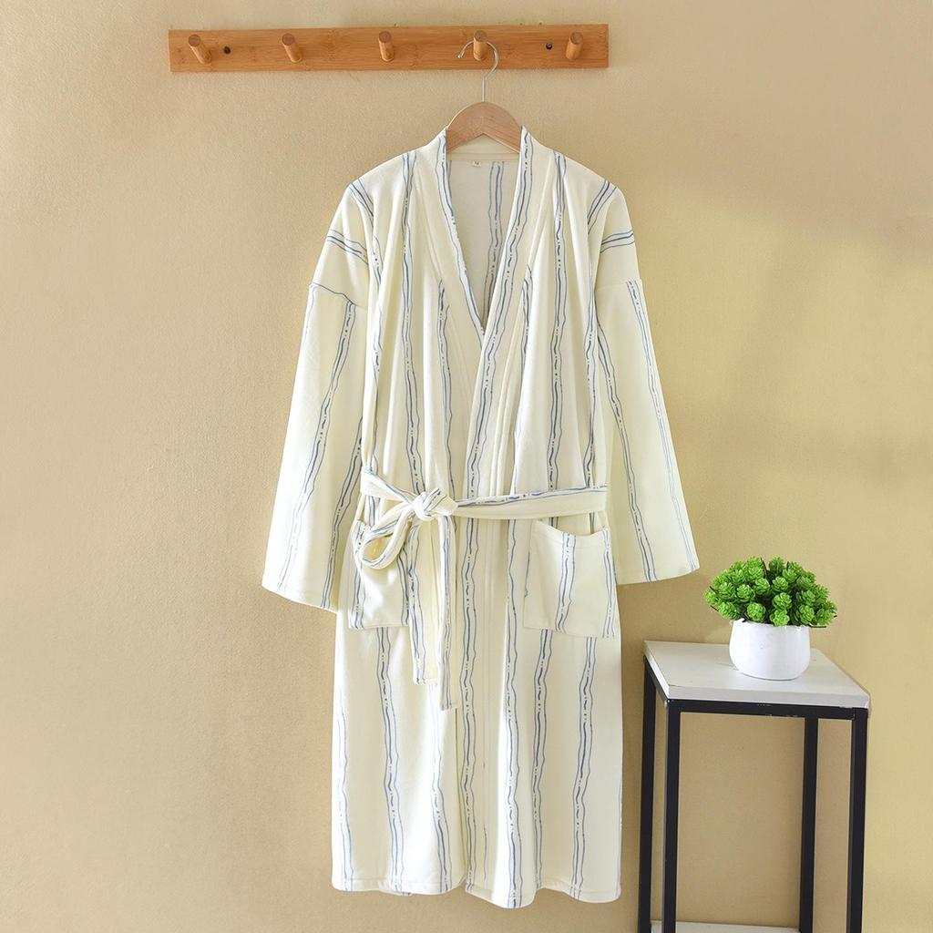 Sea Island Women's Plus Size Fleece Robe: Velvet Thickened, Long Sleeve, Warm Pajamas for Spring, Autumn, Winter