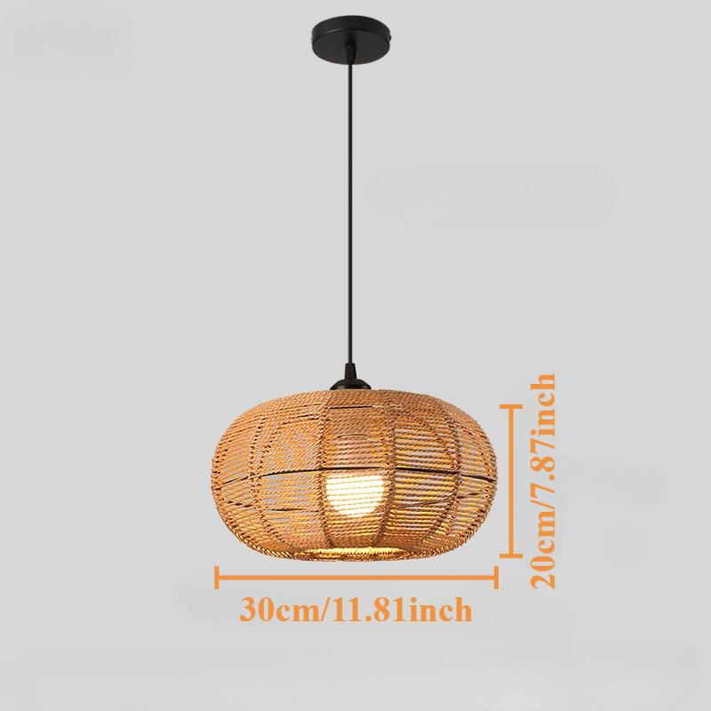 

JOYINLED Natural Rattan Chandelier Small Paper Rope Pendant Light E26/E27 Ceiling Lamp Dining Living Room Bedroom Kitchen Island Without Bulb