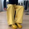 High Street Yellow Wide-Leg Jeans for Women - Trendy, Loose Straight Fit
