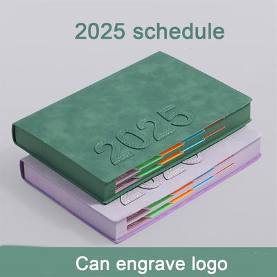 A5 Ultra-thick Leather Notebook, 2025 Business Schedule, Student Daily Planner, Record Book, Notepad