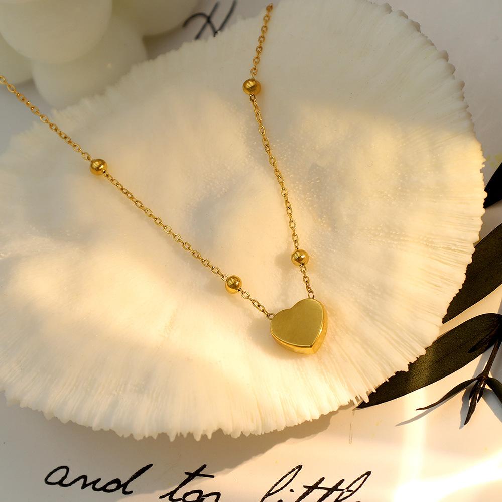 Accessories Fashion Simple Love Titanium Steel Necklace Women'S Niche Design 18K Clavicle Chain Advanced Sense Does Not Fade