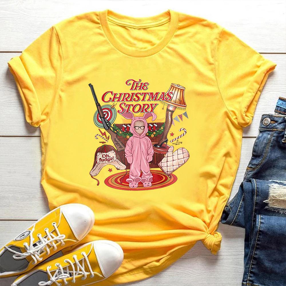 Funny Christmas Movie Tshirt Leg Lamp Christmas Shirt The Christmas Story Tshirt Unisex Women Xmas Printed Short Sleeves Tops