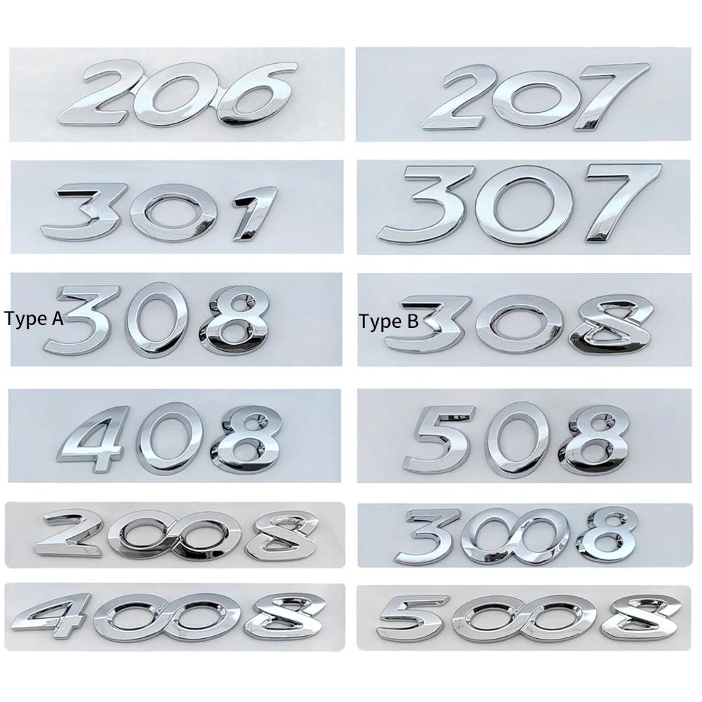 Metal Car Rear Trunk Decal Emblem Badge Sticker Logo For n333 206 207 301 307 308 408 508 2008 3008 4008 5008 GT Accessories 333n