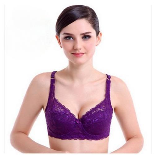 Grande Taille 75B-100C Femmes Broderie Soutien-gorge Anti-affaissement Soutien-gorge Rassemblant Armatures Respirant Réglable Soutien-gorge Push-up