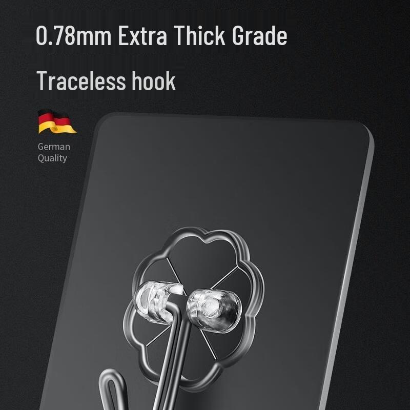 Transparent No-Drill Adhesive Hooks