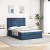 Ottoman Bed with Mattress Blue 140x190 Cm Fabric