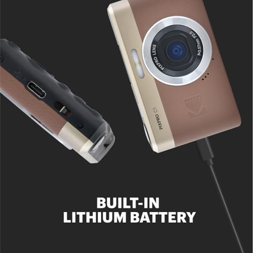 KODAK Pixpro C1 – Ultra-Compact Digital Camera | 13MP BSI CMOS, 4x Zoom, 2.8-inch LCD Screen, LED Flash – Marron