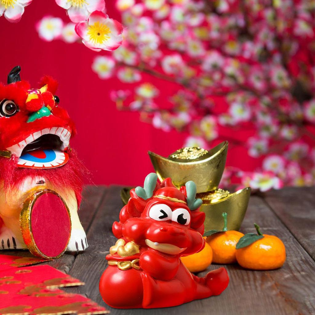 Chinese Year Decor Mini Dragon Statue Miniature Figurine Small Sculpture for Bedroom
