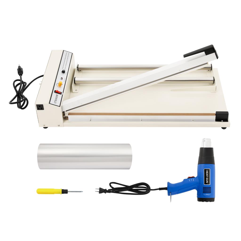 Heat Sealer Machine Packaging Sealing Machine 24" 530W Shrink Wrap Sealing Machine with 1500W Heat Gun for PP PE PVC POF etc