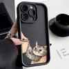 Cat Kissing Illustration Art Phone Case for iPhone 17 16 15 14 13 12 11 Series Pro Max Plus Double Layer Protection