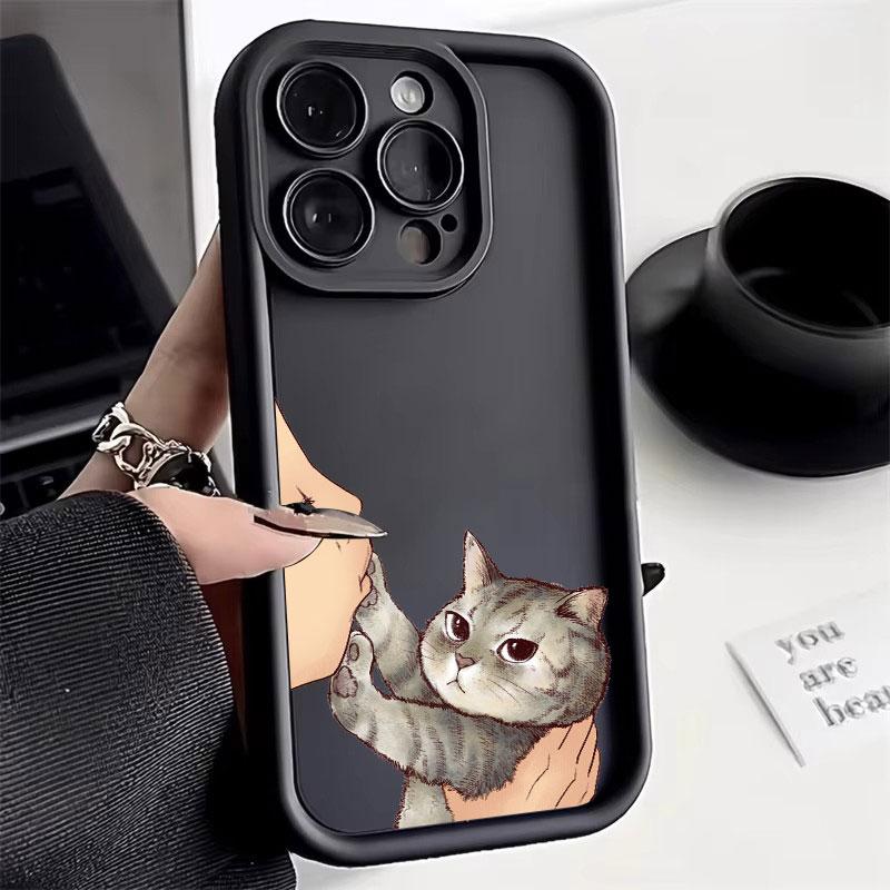 

Cat Kissing Illustration Art Phone Case for iPhone 17 16 15 14 13 12 11 Series Pro Max Plus Double Layer Protection iphone 13