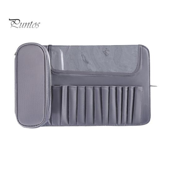Makeup Brush Bag 12 Slots Waterproof Nylon Foldable Portable Multifunctional Lipstick Eyebrow Pencil Cosmetic Brush Holder Organizer Pouch