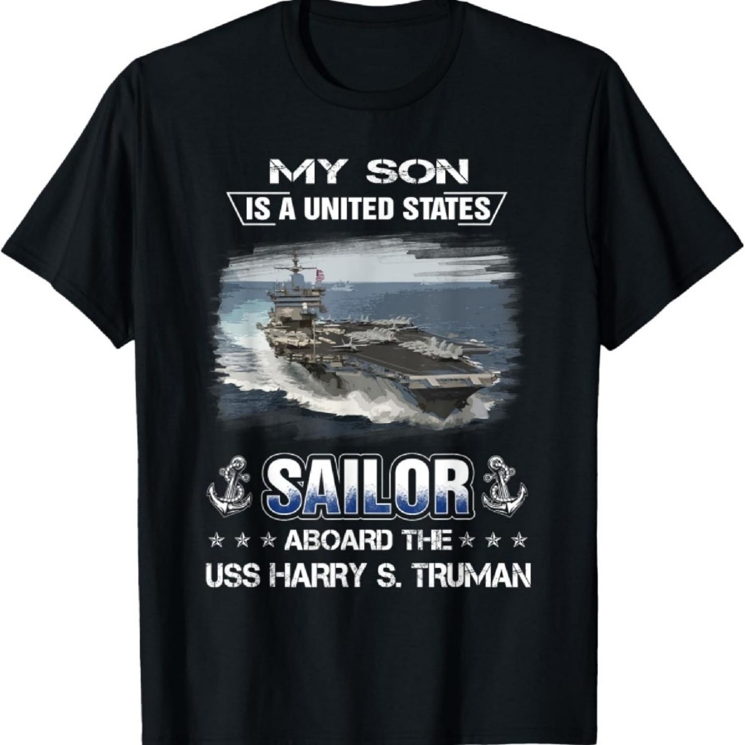 

My Son Is a Sailor Aboard The USS Harry S. Truman CVN 75 T-Shirt XXXXXL чорний