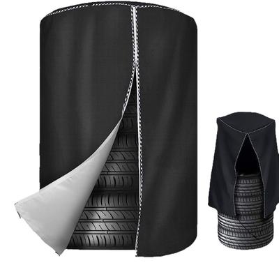 Top-Rated 420D Oxford Cloth RV Tire Covers for Seasonal Changes - 4-Pack Stackable Round Covers