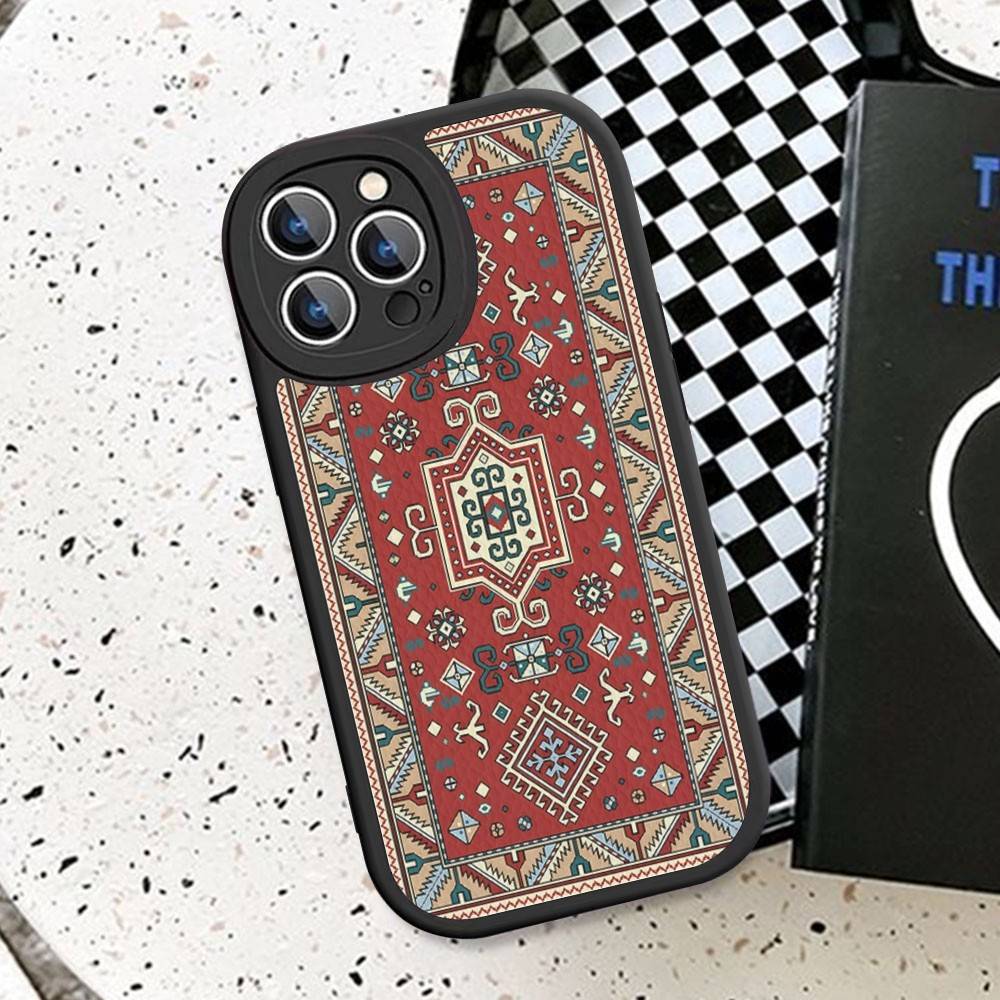 Persian Carpet Floral Pattern Phone Case Hard Leather For IPhone 16 15 14 13 12 Mini 11 14 Pro Max Xs X Xr 7 8 Plus Fundas