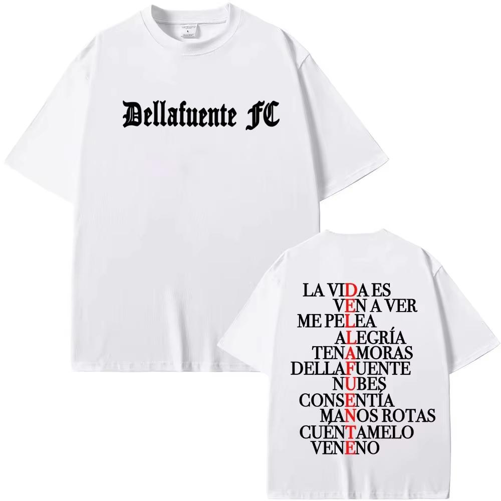 Rapper Dellafuente Album Letters Print Tshirt Men Women Vintage Hip Hop Pop Music T Shirt High Quality Top 2026 Springsummer