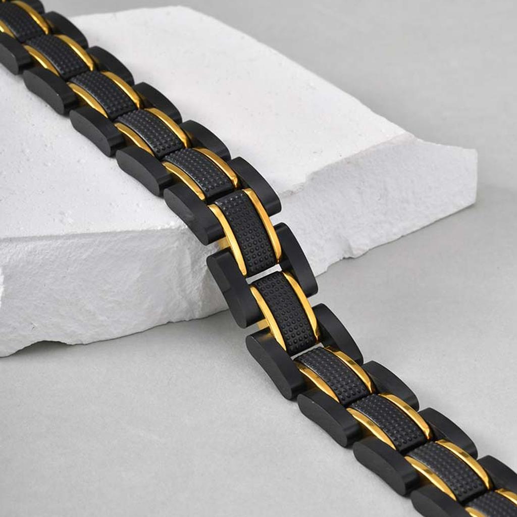 Vnox 14,5mm široký pánský nerezový náramek, Řemínek na hodinky s dvojitým zapínáním, Nastavitelný šperk, Dárek pro něj, Manžela, Otce