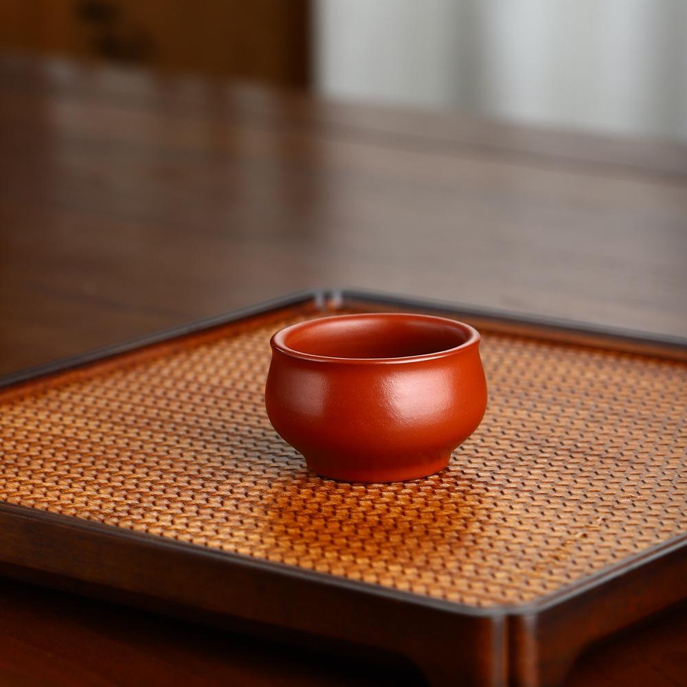 Engraved Yixing Purple Clay Duan Ni Tea Tasting Cup 45ml