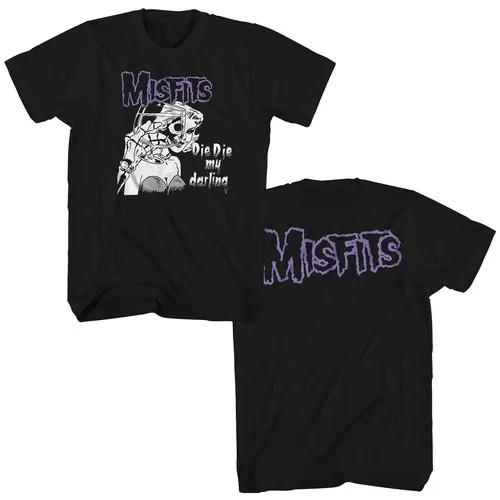 New Fashion Misfits Punk Style Tshirt Retro Street Skull Pattern Unisexs Tshirt