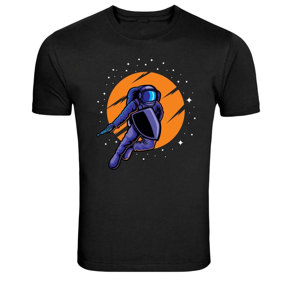 Astronaut Space Knight With Shield And Laser Graphic T-Shirt