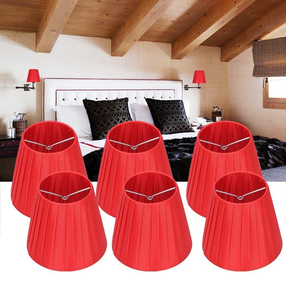 6PCS Clip On Design Cloth Lampshade Lightweight Wall Lamp Shade Chandelier Lampshade Table Lamp