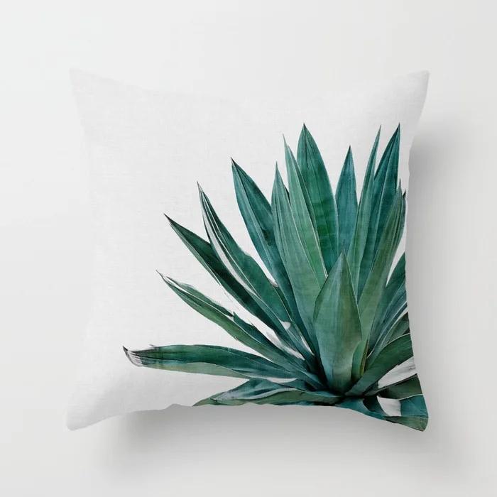 Nordic Style Tropical Plant Cactus Pattern Cushion Cover Sofa Car Office Pillowcase Home Decor