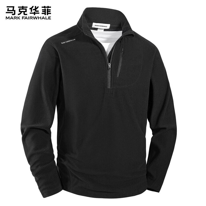 MARK FAIRWHALE Men's Long Sleeve Half-Placket Pullover Top