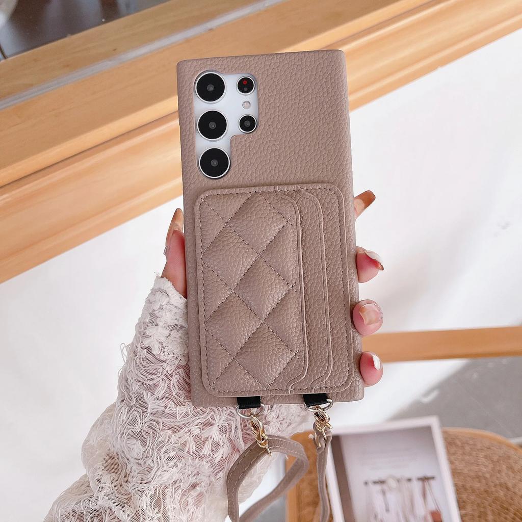 Leather Crossbody With Card Holder Phone Case for Samsung Galaxy S24 S22 Ultra Plus S23 FE A15 A25 A35 A55 A24 A34 A54 A14 Cover