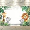 2D Watercolor Jungle Animals Background for Birthday & Nursery Decor