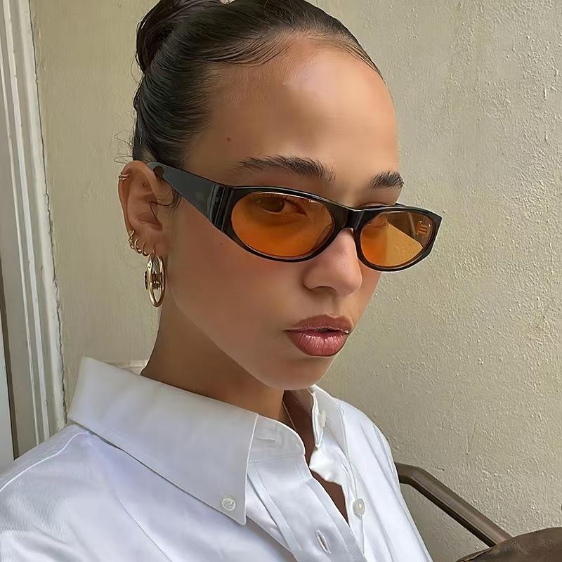 New Luxury Hot Fashion Women Sunglasses Oval Frame Glamour Brand Ladies Glasses Celebrity Influencer Trend Shades Uv400