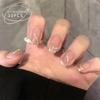 Douyin Glam Glitter Pearl Chain French Manicure Nail Tips - New Year Special for Spicy Girls