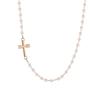 Elegante Collana a Croce con Perle - Catena con Perline Versatile a Strati da Donna per lo Stile Quotidiano