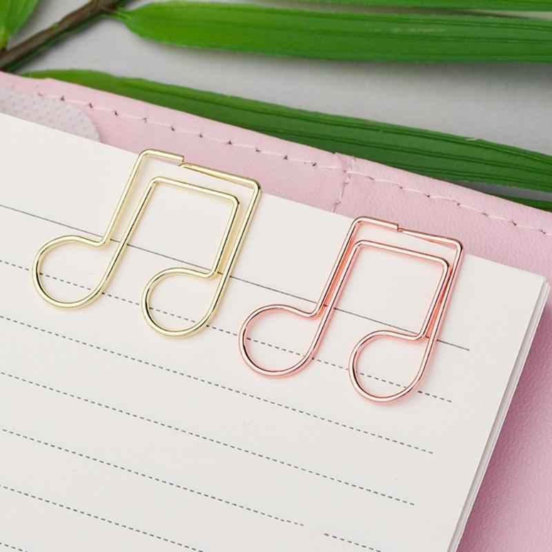 50Pcs Note Paper Clips Stationary Clips File Folders Clamp Mini Paper Clips Music Note Shaped Paper Clip for Home Office