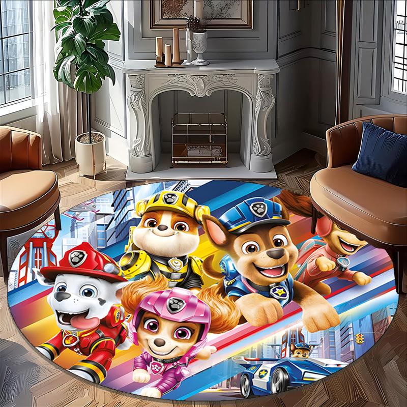 1pc Paw25 Carpet, Round Rug, Comfortable, Suitable for Entryways, Living Rooms, Office, And Bedrooms, Christmas Decoration