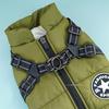 Pet Dog Jacket With Harness Winter Warm Dog Clothes For Labrador Waterproof Dog Coat Chihuahua French Bulldog Vest Outfits