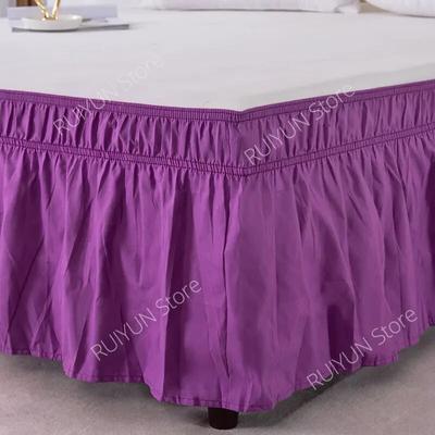 Spódnica na łóżko Twin/Full/Queen/King Size, marszczona, elastyczna, owijana wokół, spódnica na łóżko Home Hotel, spódnica na łóżko bez powierzchni, Couvre Lit