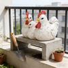 Chicken Statue Sculpture Resin Rural   Rooster Chicken Figurine Decoration for Yard Garden