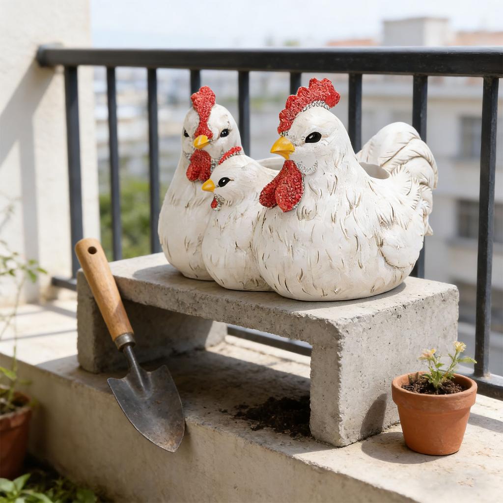 Chicken Statue Sculpture Resin Rural   Rooster Chicken Figurine Decoration for Yard Garden