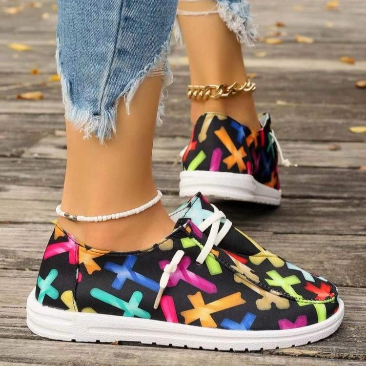 Plus Size Casual Shoes Women's New Canvas Flat Lace-up Low-top Loafers Women's Singles Shoes for Fall 2025