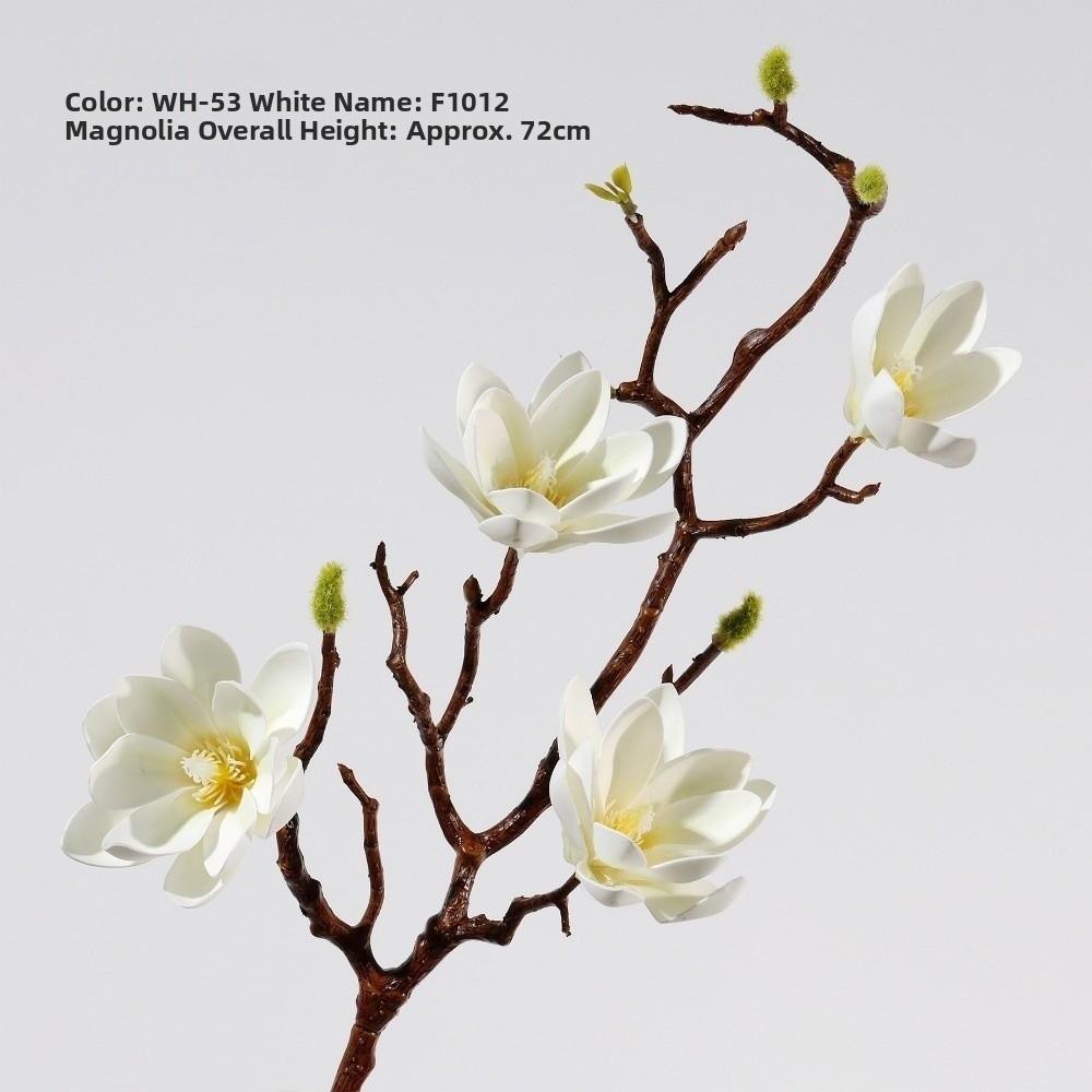 Multi-Bloom Artificial Magnolia Flowers Branch Blossom Plastic Fake Flower  Living Room Ornaments