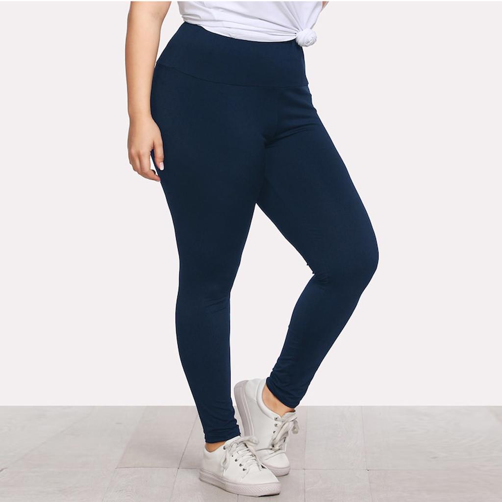 Fashion Plus Size Elastic Waist Womens Leggings Trousers Yoga Sport Skinny Pants