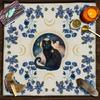 Blumenkatzenmuster Tarot-Tischdecke Astrologie Hexerei Decktuch Wanddekoration