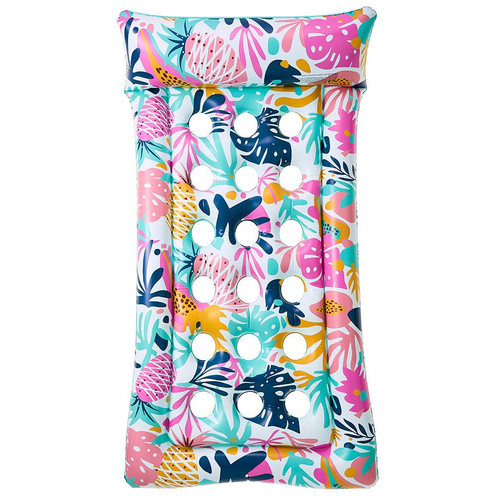 Adult Swimming Ring Fruit Hole Inflatable Float Bed INS Style Water Lounger Air Mattress for Pool Beach Summer Outdoor Water Fun