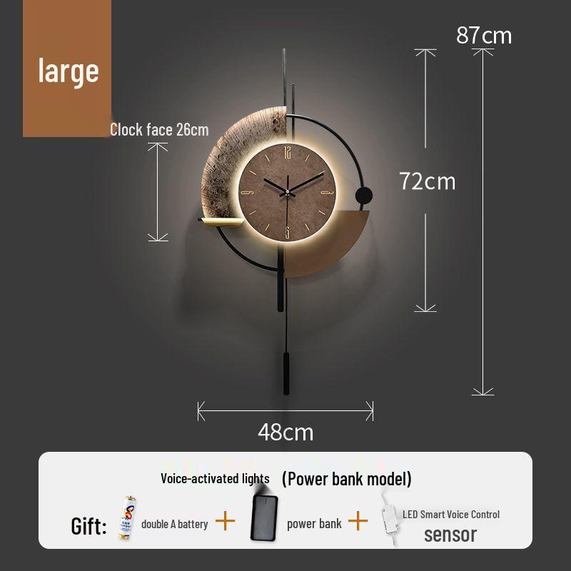 Punch-Free Modern Minimalist Wall Clock for Living Room Decoration