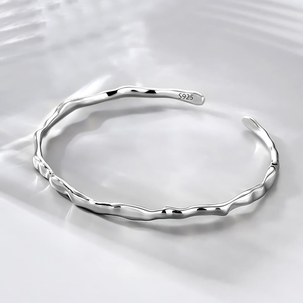 PANJBJ 925 Sterling Silver Feather Adjustable Couple Bangle Gothic Punk Design Women Jewelry Gift Lucky Bracelet Dropshipping