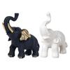 Elephant Ornament Black Golden Animal Design Resin Figurine Symbolizing Good Luck Strength Wisdom Elephant Sculpture