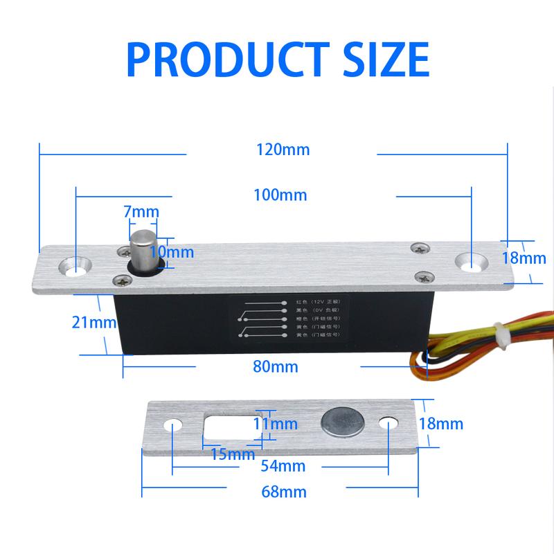 DC12 Small Access Control Electric Mortise Lock Embedded Electronic Bolt Lock Door Lock Mini Electric Lock with Feedback